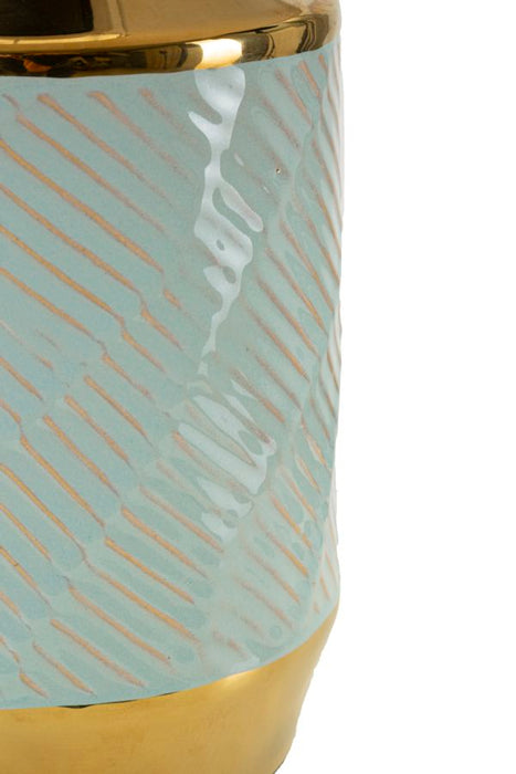 Mauro Ferretti Cape town Tafellamp in lichtblauw en goudkeramiek