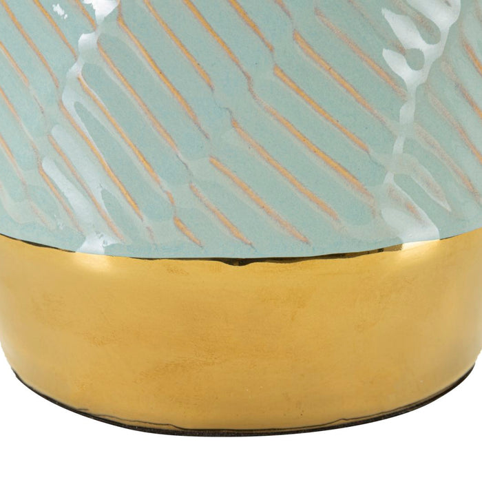 Mauro Ferretti Cape town Tafellamp in lichtblauw en goudkeramiek