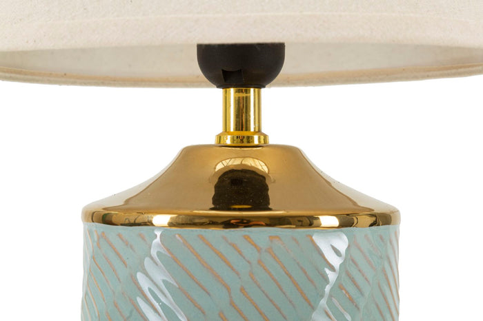 Mauro Ferretti Cape town Tafellamp in lichtblauw en goudkeramiek