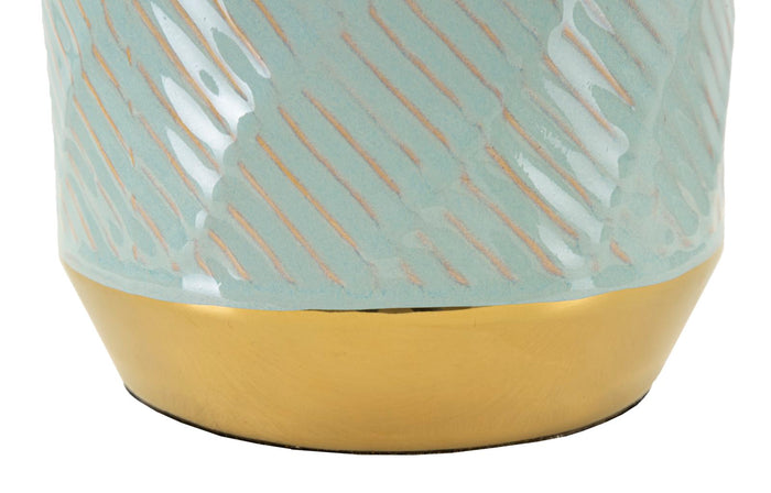 Mauro Ferretti Cape town Tafellamp in lichtblauw en goudkeramiek