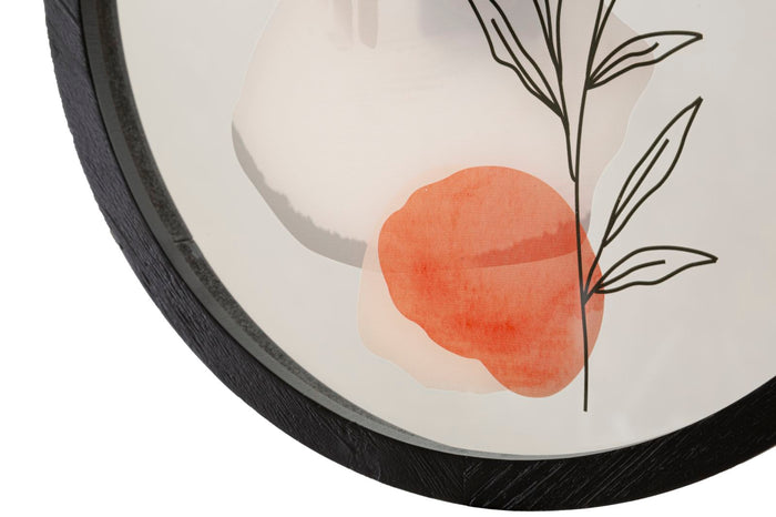 Mauro Ferretti Flower Ronde wandklok bloem in hout en glas