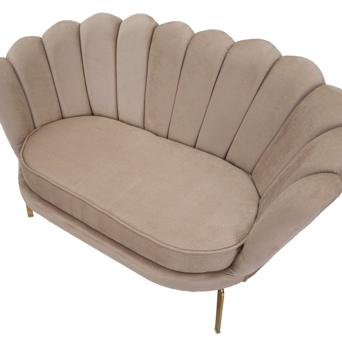 Mauro Ferretti Vienna Bank van beige stof met gouden poten