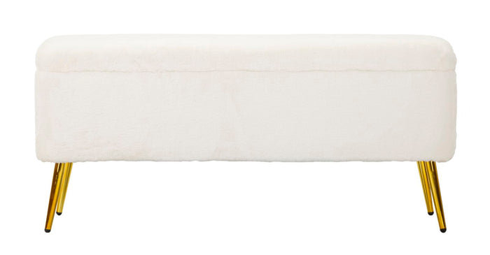 Mauro Ferretti Soffy Bank met ontainer in goud metaal en witte stof