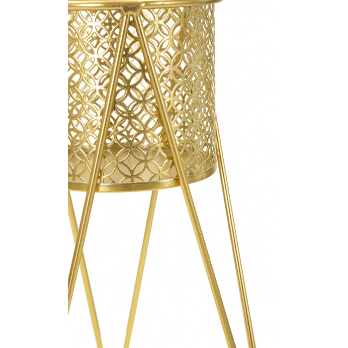 Mauro Ferretti Lines Telefoonrek in goud metaal en spiegel