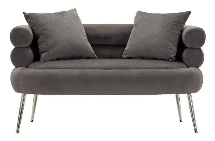 Mauro Ferretti Silvery Sofa 2 plaatsen in metaal en fluweel