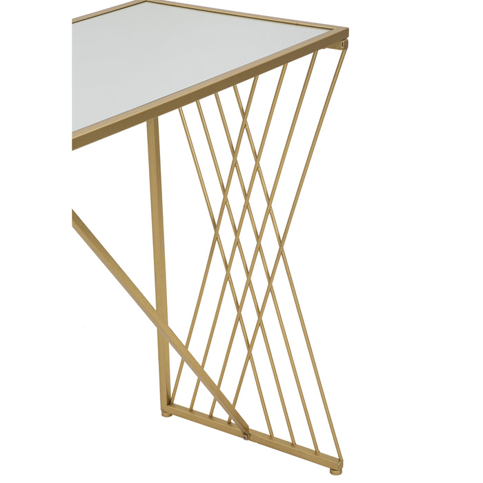 Mauro Ferretti Easy Geometrische console in metalen en gouden spiegel
