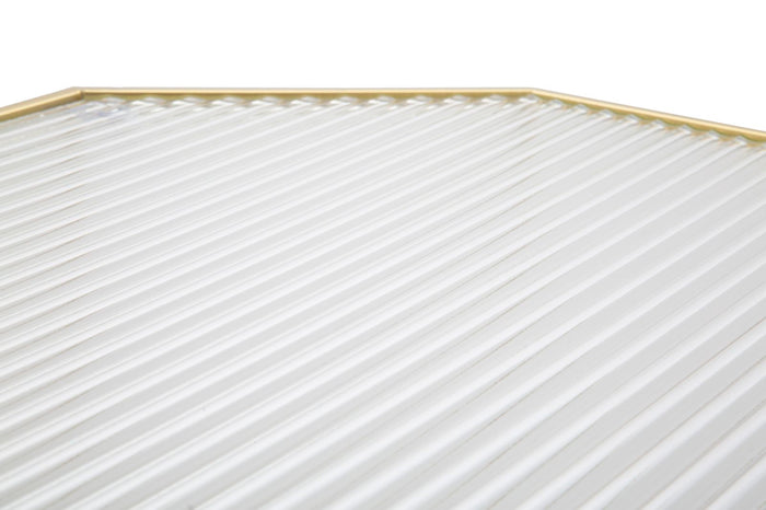 Mauro Ferretti Glass Set van 2 tafels in goud metaal en glas