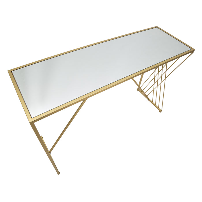 Mauro Ferretti Easy Geometrische console in metalen en gouden spiegel
