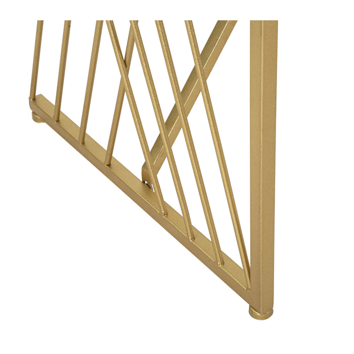 Mauro Ferretti Easy Geometrische console in metalen en gouden spiegel