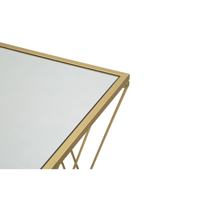 Mauro Ferretti Easy Geometrische console in metalen en gouden spiegel