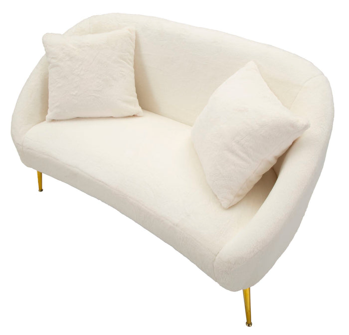 Mauro Ferretti Soffy Sofa 2 stoelen in metaal en witte stof