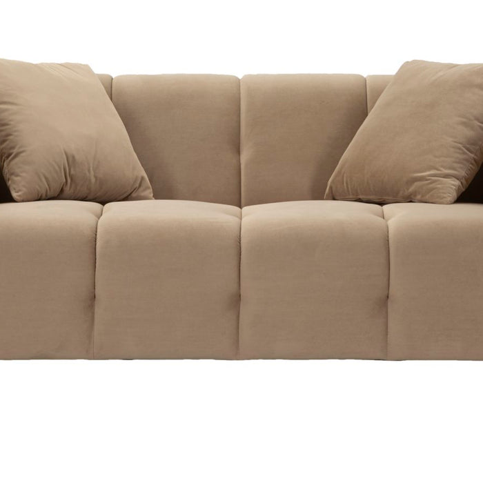 Mauro Ferretti Alma Sofa 2 plaatsen in metaal en fluwelen tortora