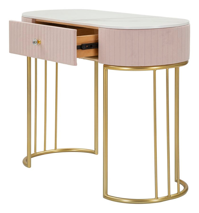Mauro Ferretti Montpellier Console in metalen stof hout goud wit roze