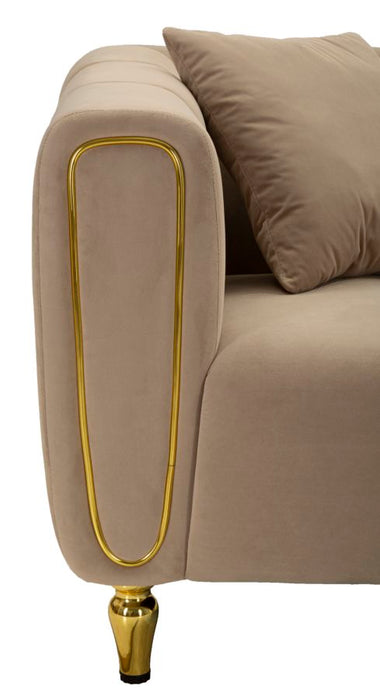 Mauro Ferretti Alma Sofa 2 plaatsen in metaal en fluwelen tortora