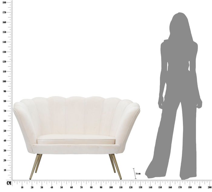 Mauro Ferretti Vienna 2-zitsbank in beige stof