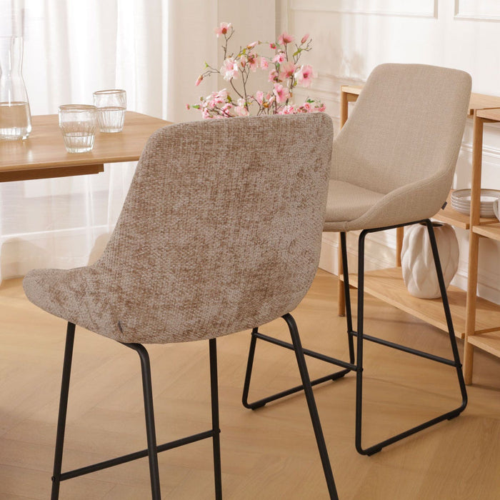 Nolon Nino-Isa Barkruk Bruin - Stof - Zwart Onderstel - 75 cm