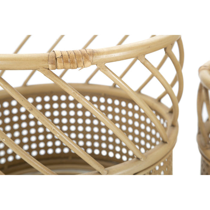 Mauro Ferretti Panama Set van 2 ronde vaashouders in bruin metaal