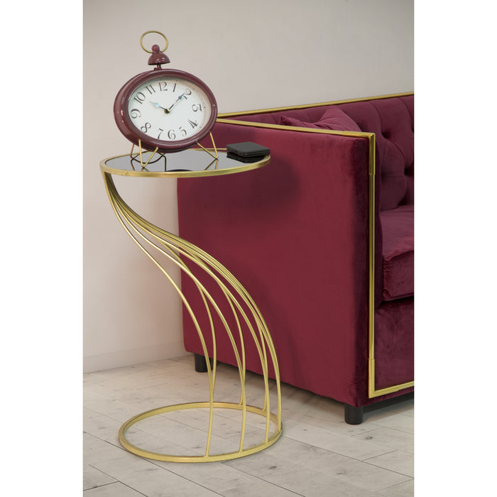 Mauro Ferretti Flush Ronde tafel in goud metaal met zwart blad