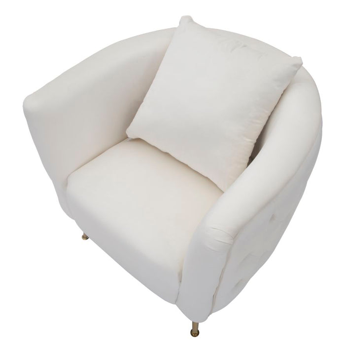Mauro Ferretti Bucarest Fauteuil in beige stof met gouden poten