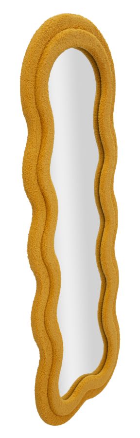 Mauro Ferretti Teddy Wandspiegel in mosterd bouclé