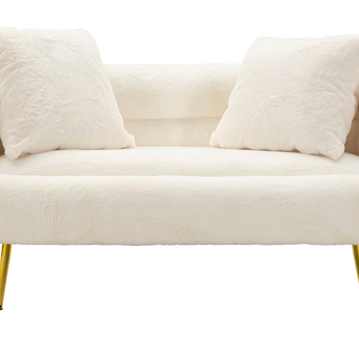 Mauro Ferretti Soffy Sofa 2 stoelen in metaal en witte stof