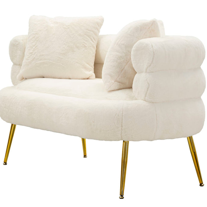 Mauro Ferretti Soffy Sofa 2 stoelen in metaal en witte stof