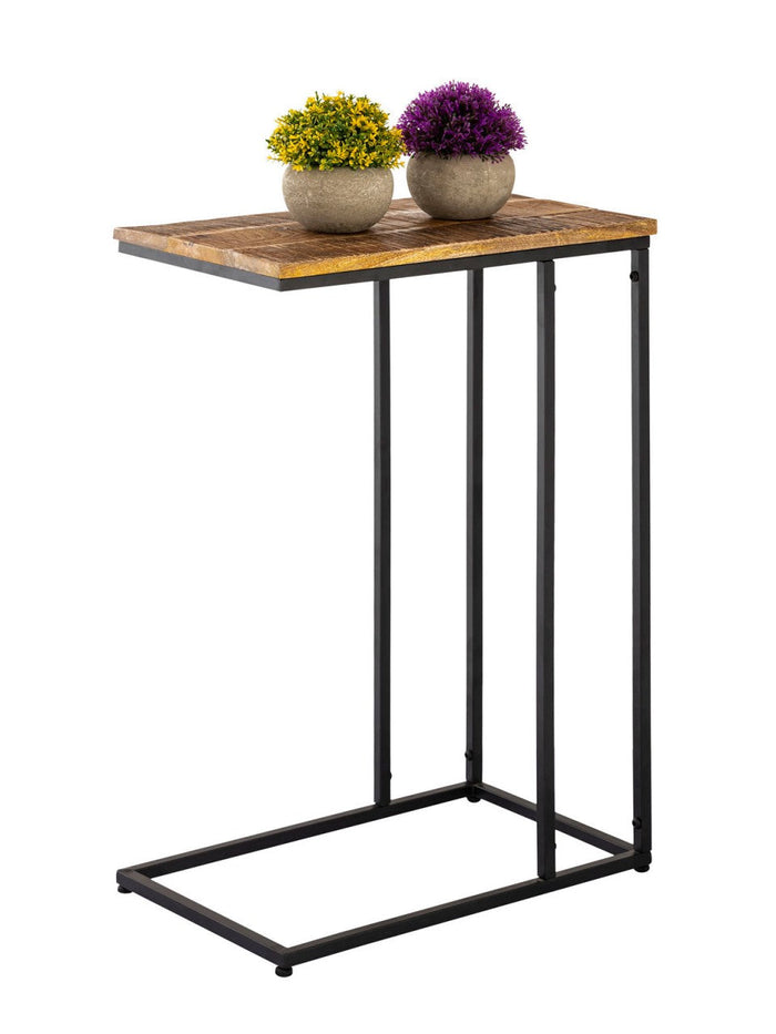 SVJ Bijzettafel Rechthoekig - 40 x 25 x 61 cm - Metaal - Zwart