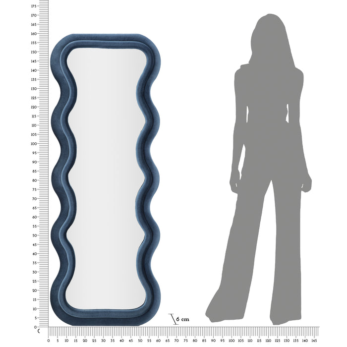 Mauro Ferretti Emily Wandspiegel in blauw fluweel