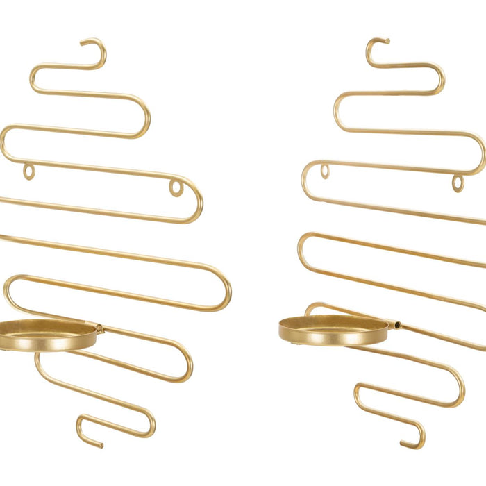 Mauro Ferretti Alid Set van 2 wandkandelaars in goud metaal