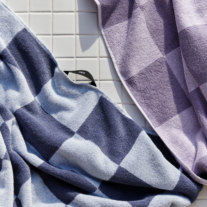 HAY Check Gastendoek - Staal Blauw