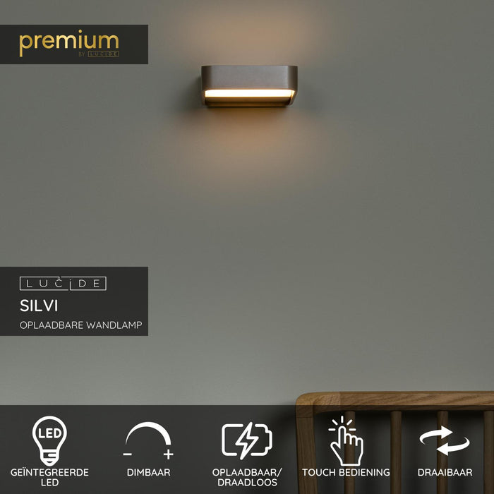 Lucide Premium SILVI Wandlamp - Koffie