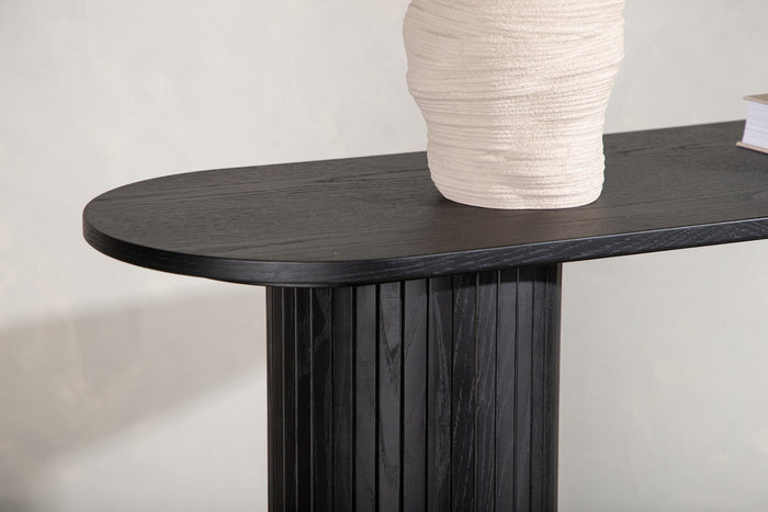 Fjôrd - Sidetable Zwart 130cm - Fineer - Bianca