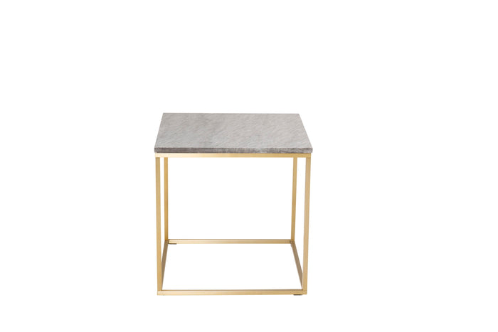 Fjôrd - Sidetable Grijs|Goud 50cm - Marmer - Estelle