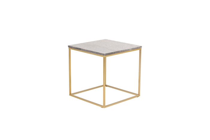 Fjôrd - Sidetable Grijs|Goud 50cm - Marmer - Estelle