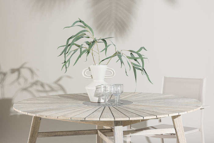 Fjôrd - Eettafel Wit Ø150cm - Acaciahout- Rives