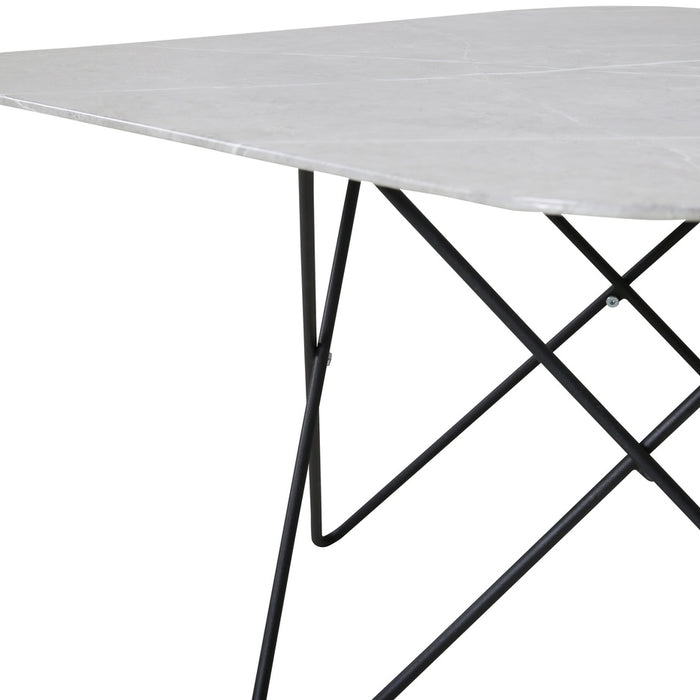 Fjôrd - Salontafel Grijs Marmerlook 80cm - Glas - Tristar