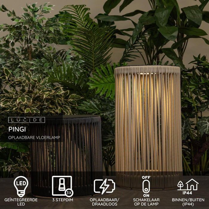 Lucide PINGI Vloerlamp - Zwart