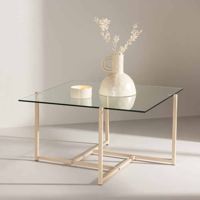 Fjôrd - Salontafel Zwart 80cm - Glas - Hybrid