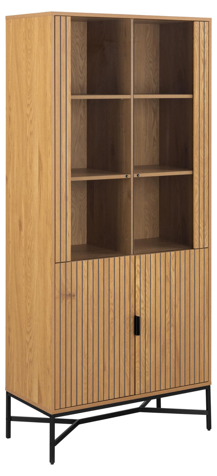 Giga Living - Vitrinekast Naturel Eikenlook - 80x40x180cm - Juna