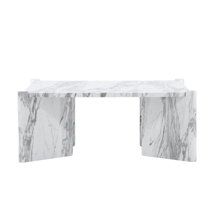 Fjôrd - Salontafel Wit Marmerlook 100cm - MDF - Rogaland