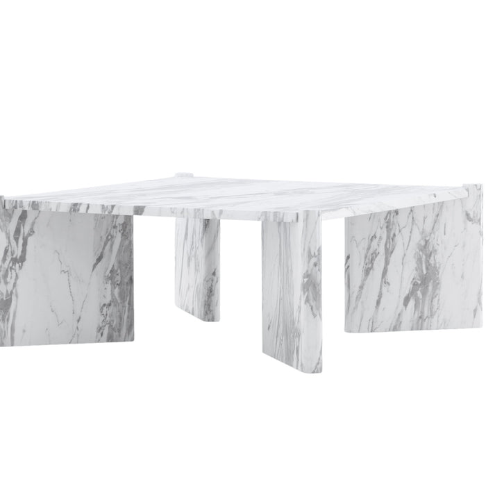 Fjôrd - Salontafel Wit Marmerlook 100cm - MDF - Rogaland