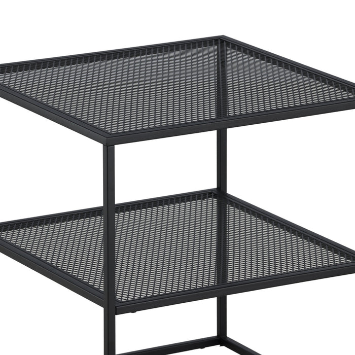 Fjôrd - Bijzettafel Zwart 65cm - Staal - Netz