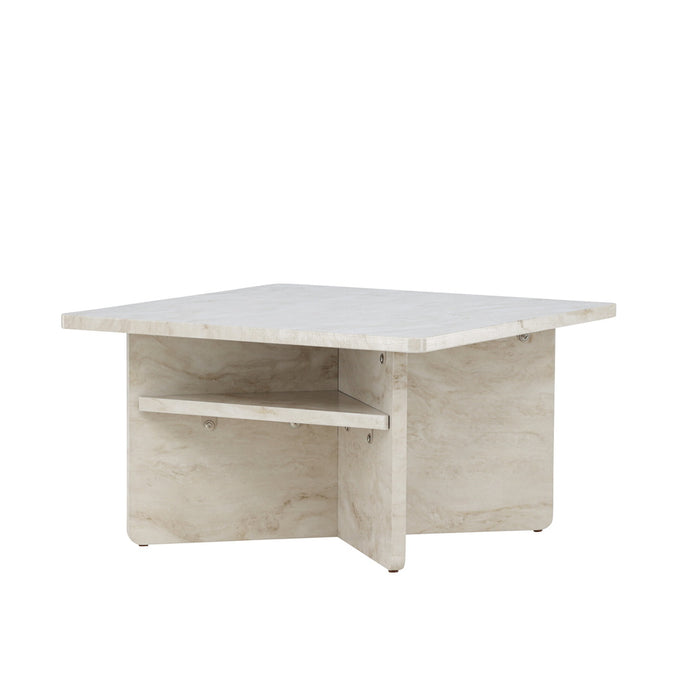 Fjôrd - Salontafel Beige Marmerlook 75cm - MDF - Ålesund