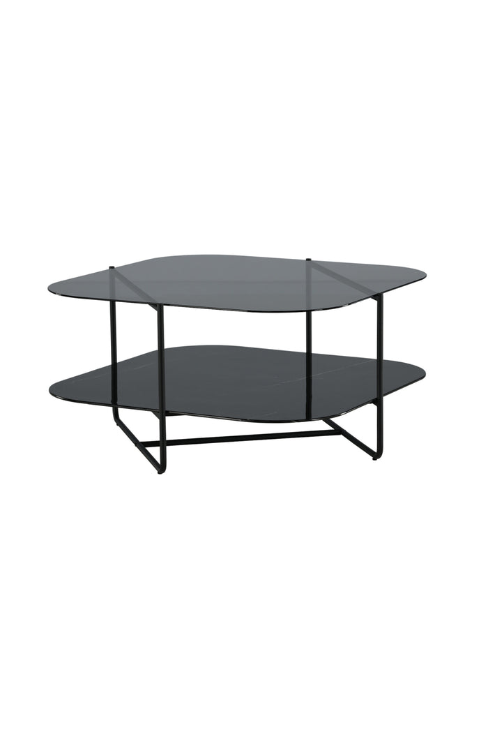 Fjôrd - Salontafel Zwart 85cm - Glas - Un-line