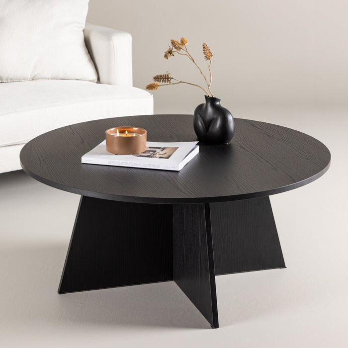 Fjôrd - Salontafel Zwart Ø100cm - MDF - Bootcut