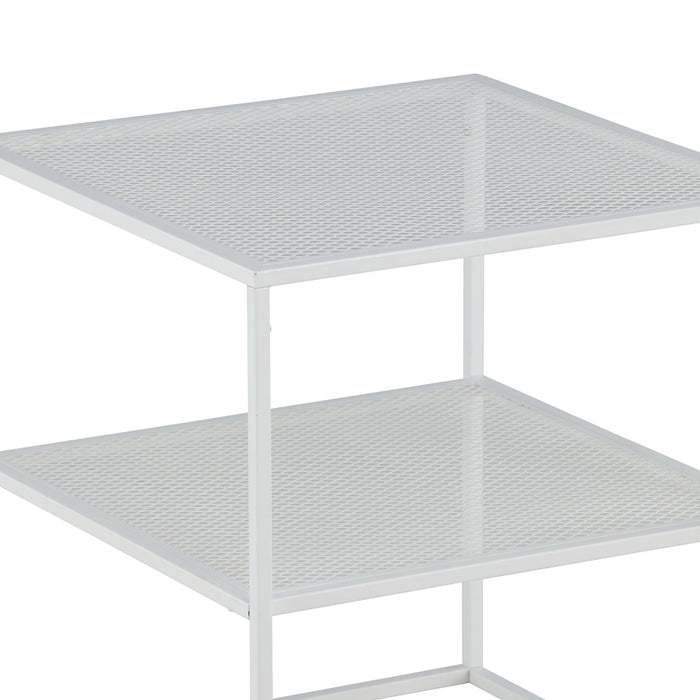 Fjôrd - Bijzettafel Wit 65cm - Staal - Netz