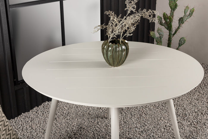 Fjôrd - Eettafel Beige Ø120cm - Aluminium- Lina
