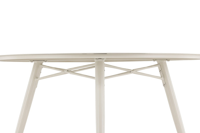 Fjôrd - Eettafel Beige Ø120cm - Aluminium- Lina