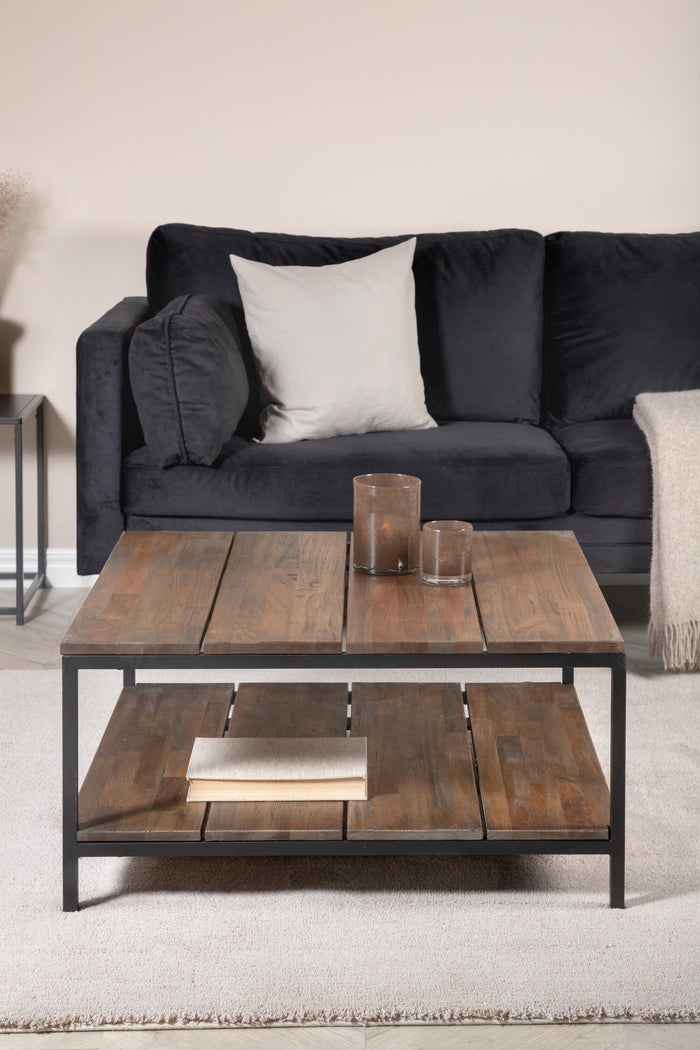 Fjôrd - Salontafel Zwart 80cm - Teakhout - Padang