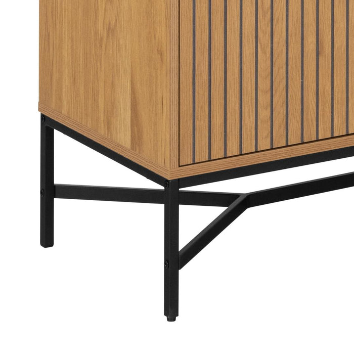 Giga Living - Vitrinekast Naturel Eikenlook - 80x40x180cm - Juna